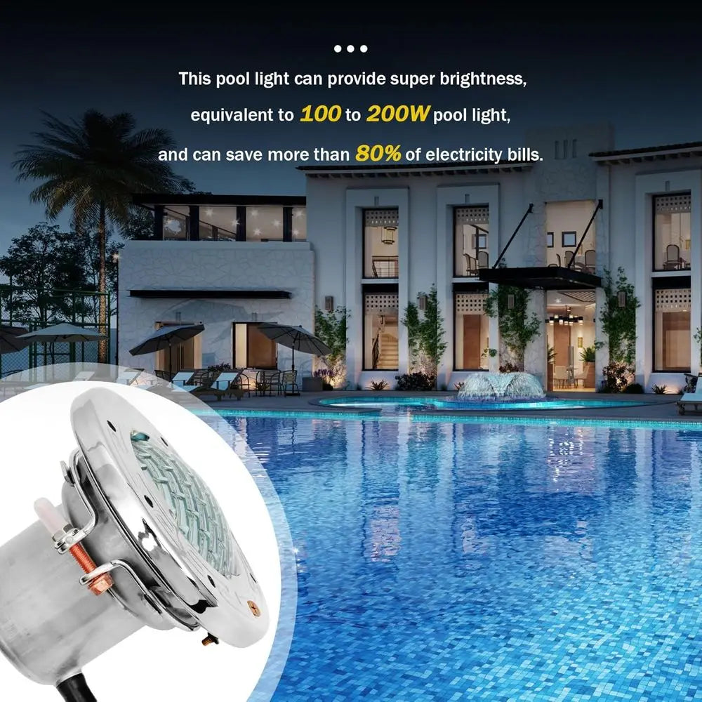 6 Inch LED Spa Lights or Inground Pool, 100T AC120V 6 Inch White Pool Lights, Underwater Swimming Pool Spa Light or Pools and Sp