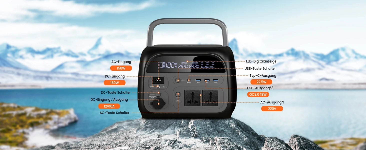CTOLITY AP400 500W Solar Generator Portable Power Station 345Wh LiFePO4 Battery 110V 220V AC Output Home Camping Travel RVs