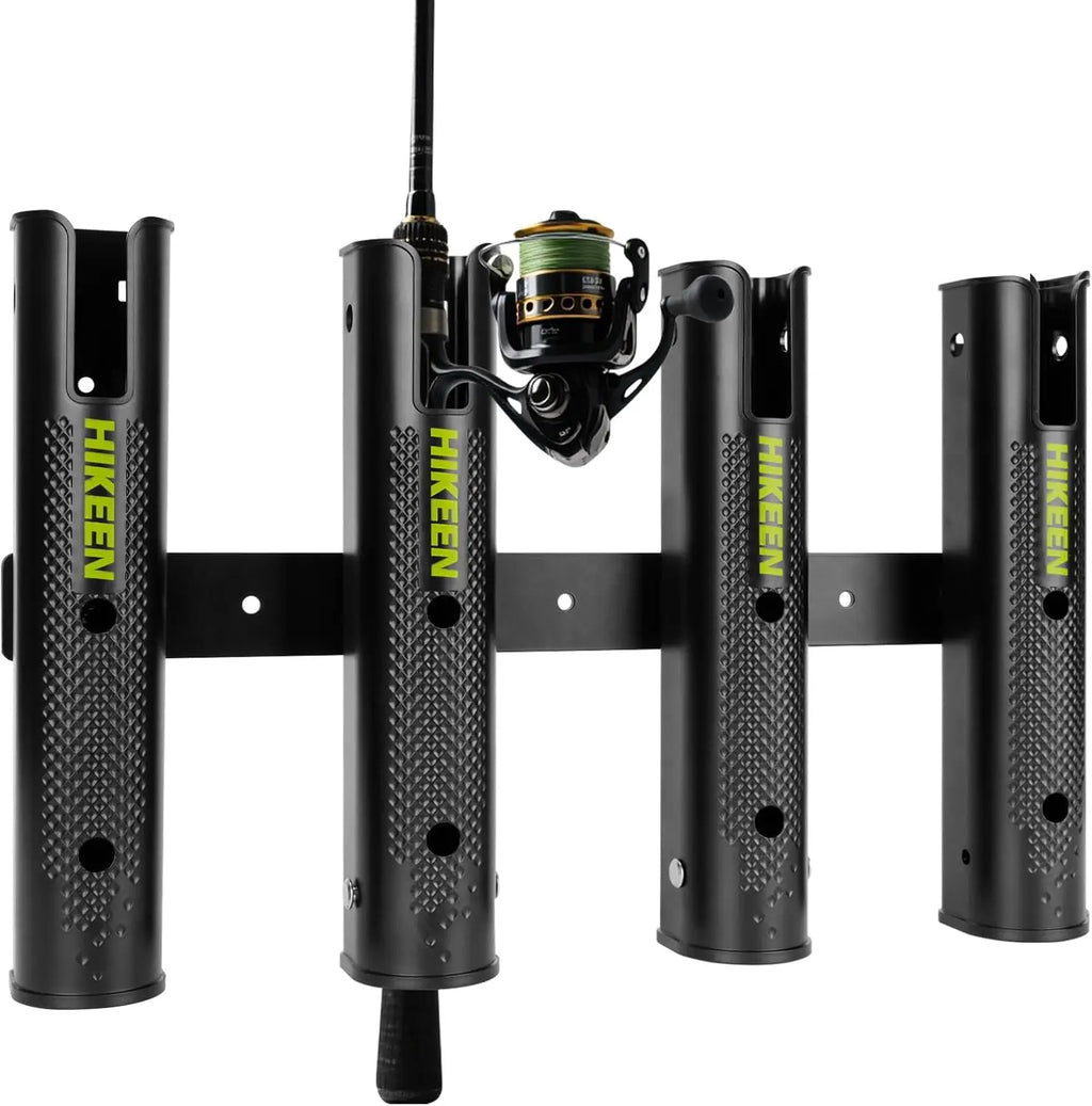 Adjustable Fishing Rod Holder, 4-Tube Wall-Mounted Rack for Boat Kayak Garage RV Storage