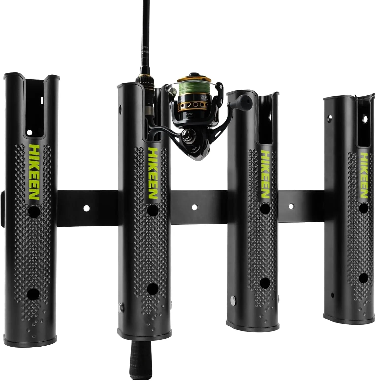 Adjustable Fishing Rod Holder, 4-Tube Wall-Mounted Rack for Boat Kayak Garage RV Storage