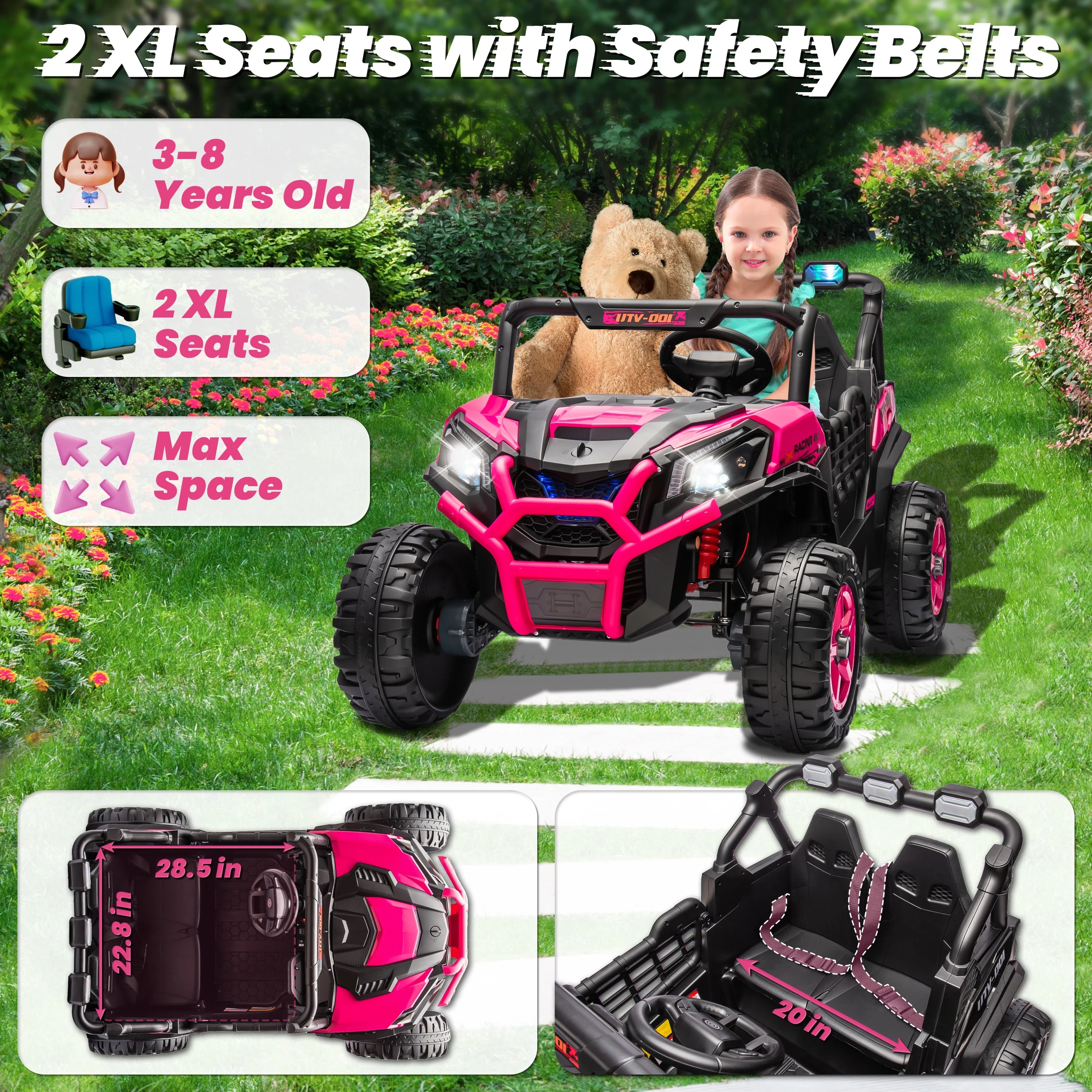 Carro Eléctrico 24V 2 Asientos para Niños | UTV Off-Road con Control Remoto 🚗 - Firu Total Sales
