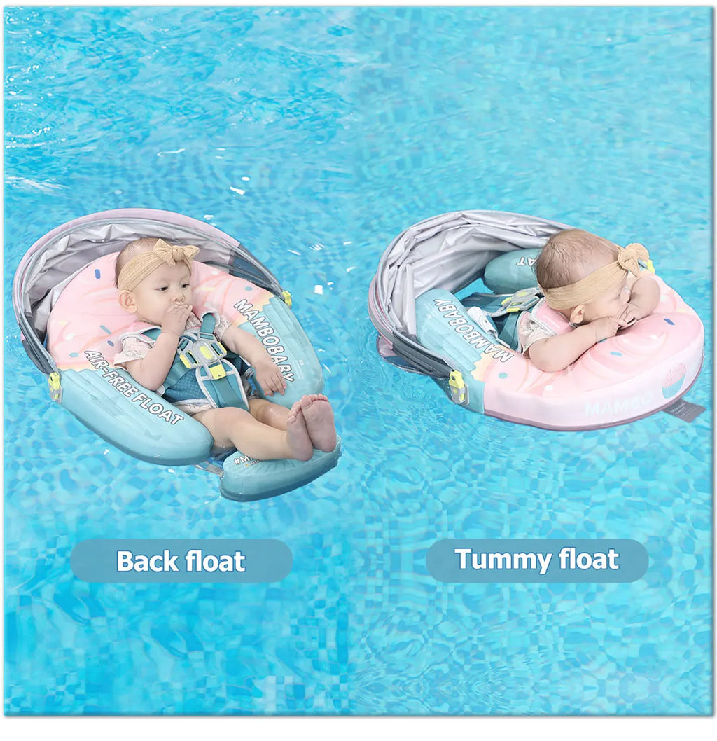 Mambobaby Float No-Slip Safe Harness ST-Cup Cake B503-150-W-Z  Safe Core No Inflation No Leaks Baby Swim Ring Toddler Pool Float