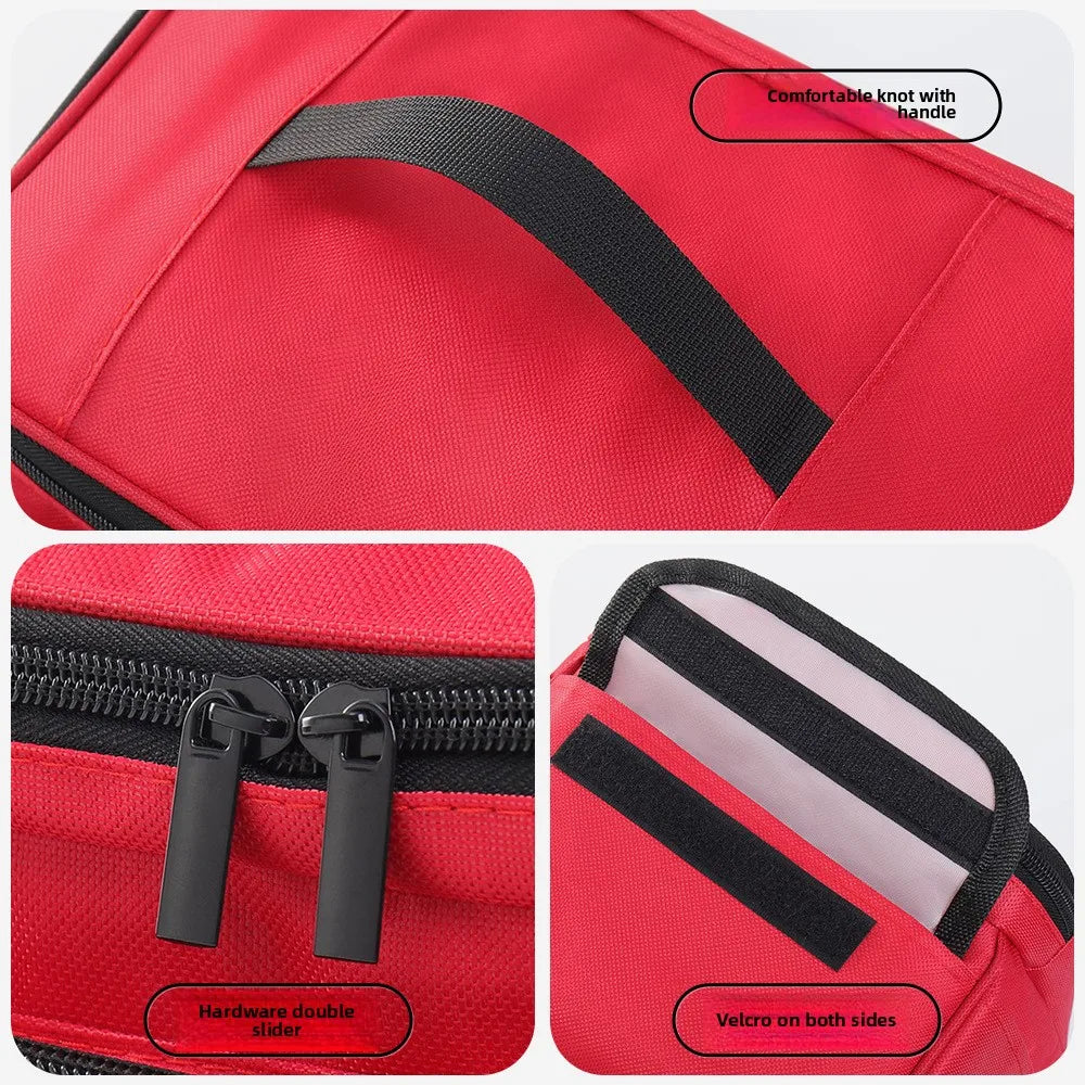 High-Capacity Portable First Aid Kit, Travel Medicine And Medication Storage Bag Oxford Cloth Organizer Box Emergency Survival
