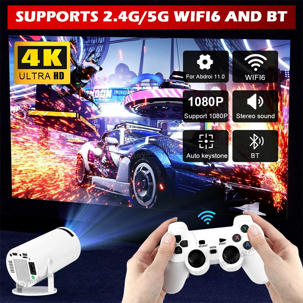 Proyector Gaming P90 Max HeroAngel | 4K 1080P | Android 11 | 19000+ Juegos | 2 Controles Inalámbricos - Firu Total Sales