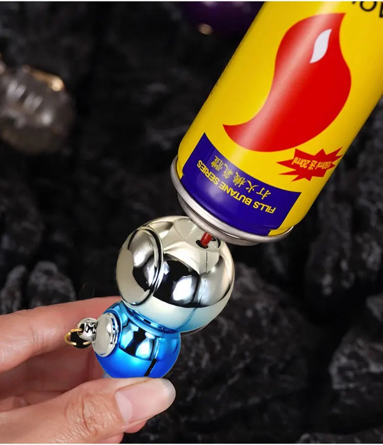 New Rotating Gourd Windproof Direct Charge Lighter Inflatable Arm Play Portable Windproof High Beauty Lighter Smoking Gift