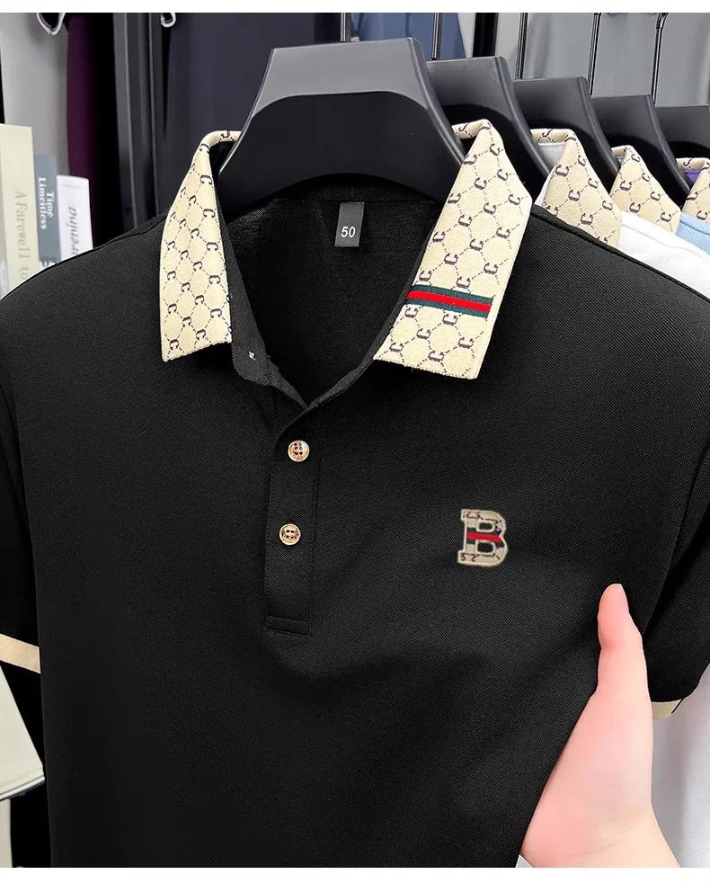 Polo Shirt Lujo Letra B Bordada | Manga Corta | Moda Verano para Hombre 👔
