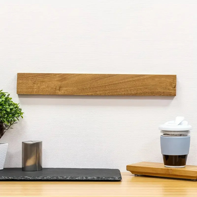 Creative Acacia Wood Magnetic Knife Rack for Kitchen Knives - Wall-Mounted Knife Bar with Powerful Magnets