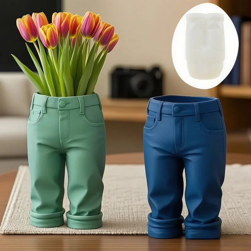 Molde de Silicona Pantalones Vaqueros para Porta Pinceles y Maquillaje | Resina DIY 👖