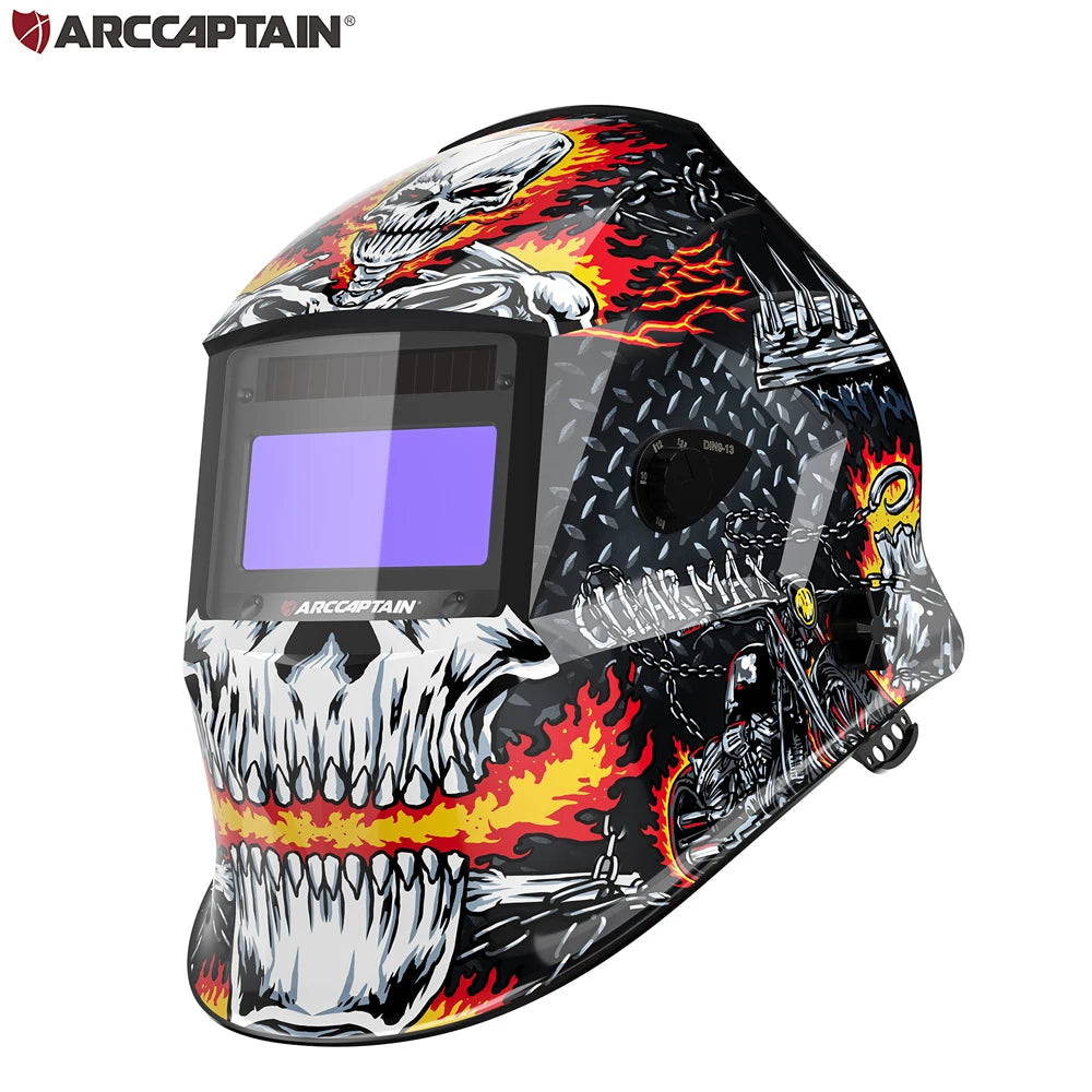 ARCCAPTAIN Welding Helmet Welder Mask Chameleon Large View True Color Solar Power Auto Darkening Welding For Arc Weld Grind Cut