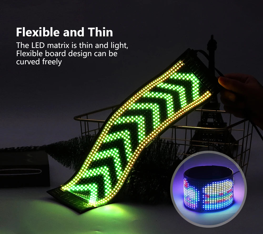 Panel LED RGB GCTECHING Programable | Bluetooth App | Texto Desplazable | Camión y Coche | DIY - Firu Total Sales
