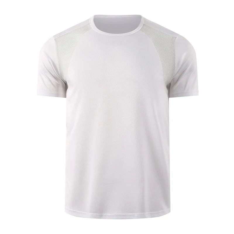 3/1 piece men's summer black and white short sleeved comfortable round neck T-shirt with mesh splicing breathable casual top