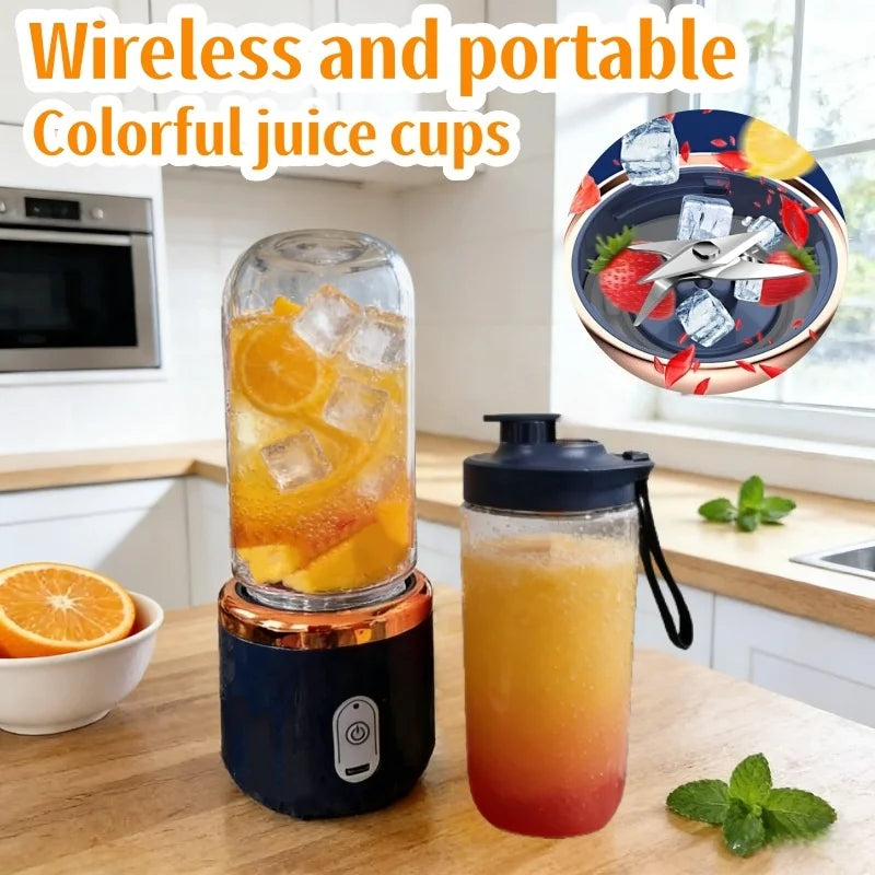 Portable Electric Blender 6 Blades Juice Smoothie Maker Ice Crusher Food Processor Personal for Fresh Drinks Juicer Machine