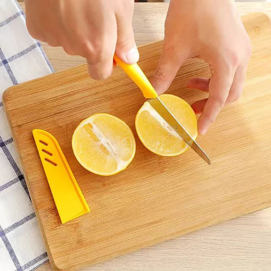1PC Candy-colored portable fruit knife PP stainless steel thin sharp peeler peel knife kitchen household gadgets