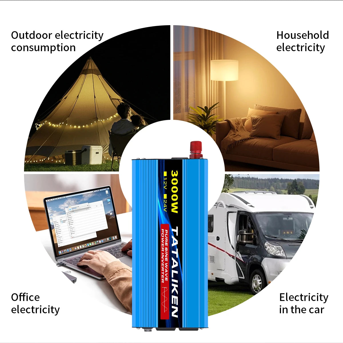 Pure Sine Wave Inverter 5000W 6000W 7000W 8000W 10000W DC To AC 12V  110V   Portable Power Voltage Converter Car Solar Inverter