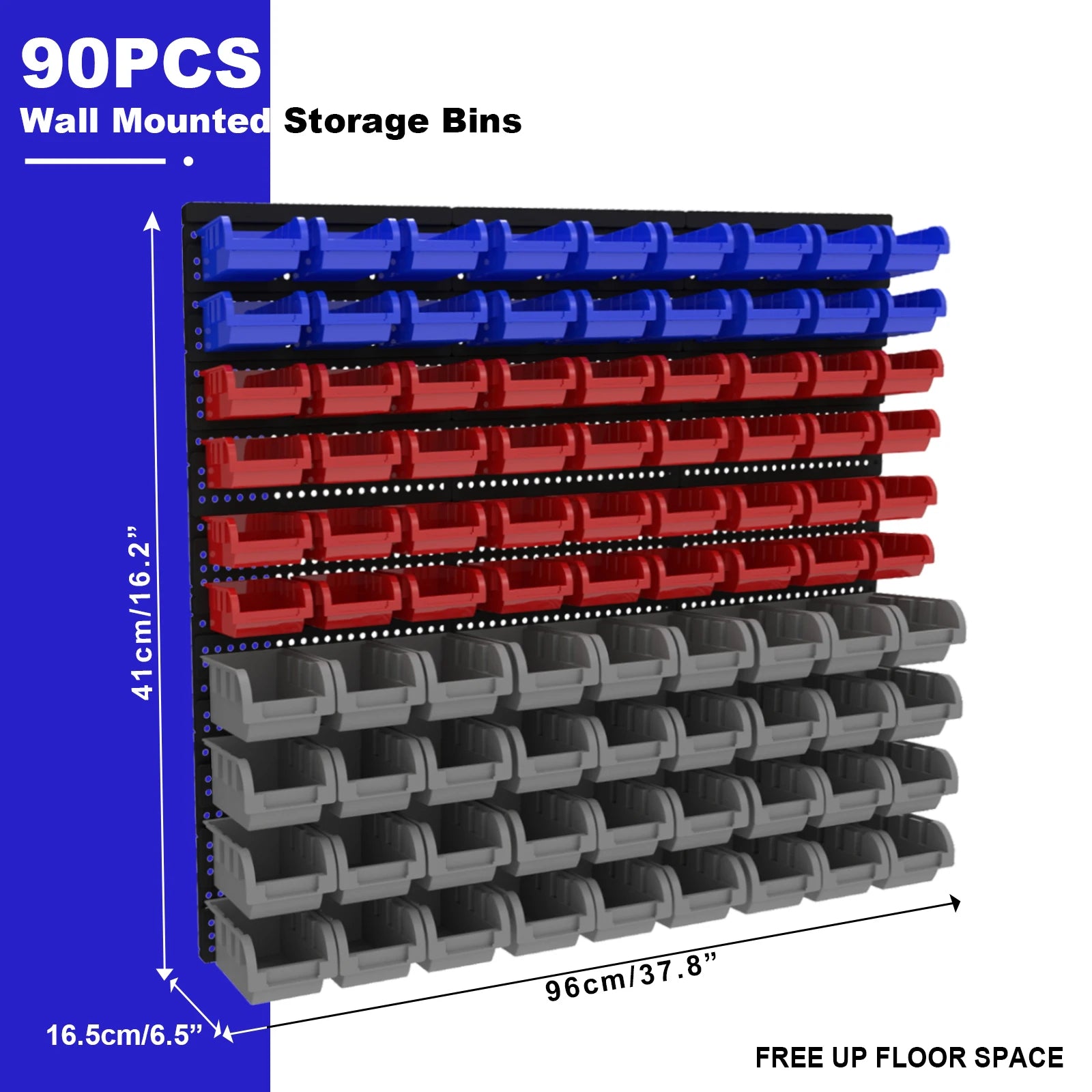 45/90/135pcs Wall-Mounted Tool Organizer System with Storage Bins & Holders - Durable DIY Garage & Workshop Rack for Screws, Nut