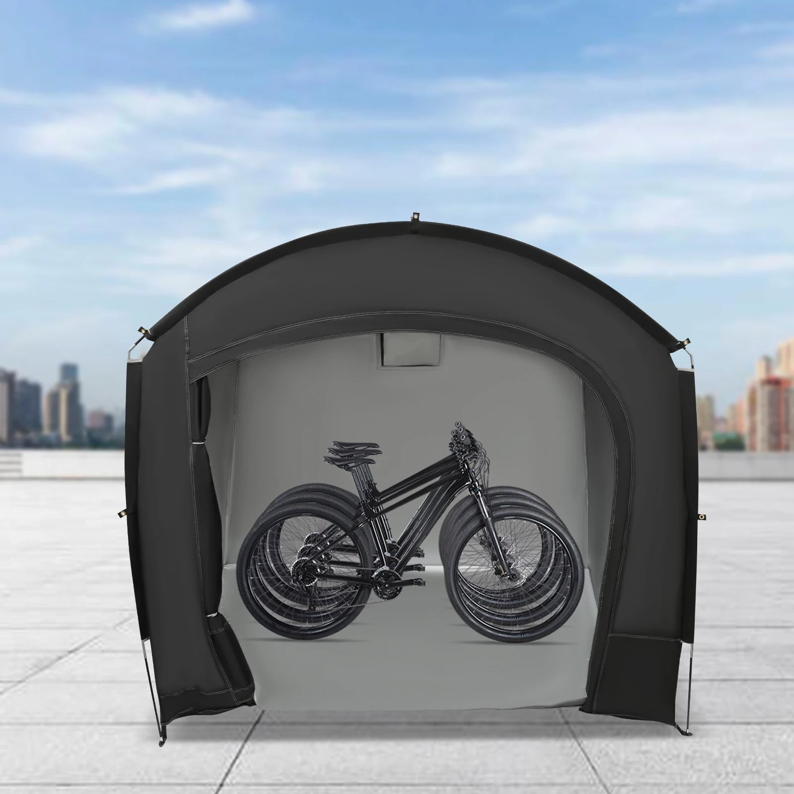 Outdoor 210D Oxford Cloth and Fiberglass Travel Bike Storage Tent for 1-4 Bikes Portable Waterproof Bicycle Shelter Tent Cover