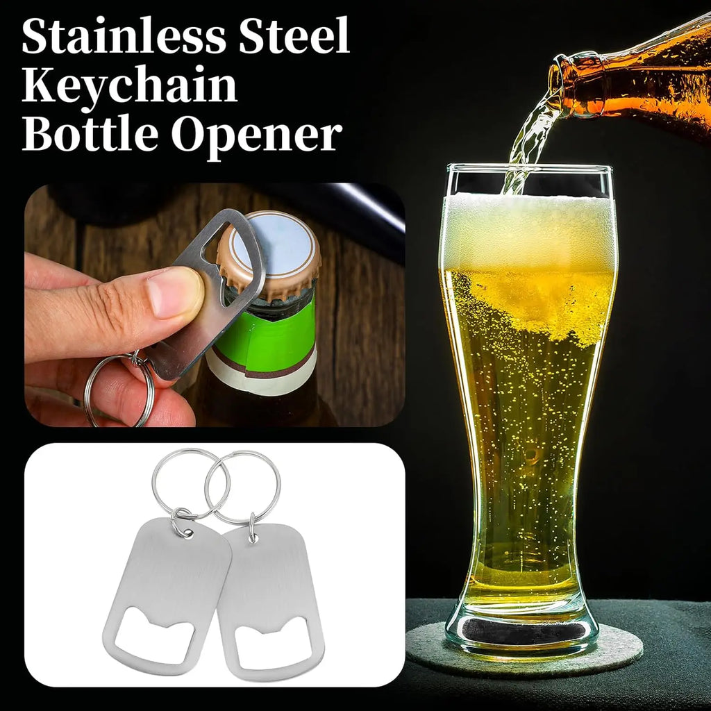 Metal Portable Creative Stainless Steel Bottle Opener Keychain Soda Drink Starter Portable Bottle Openers Bar Key Chain Pendant
