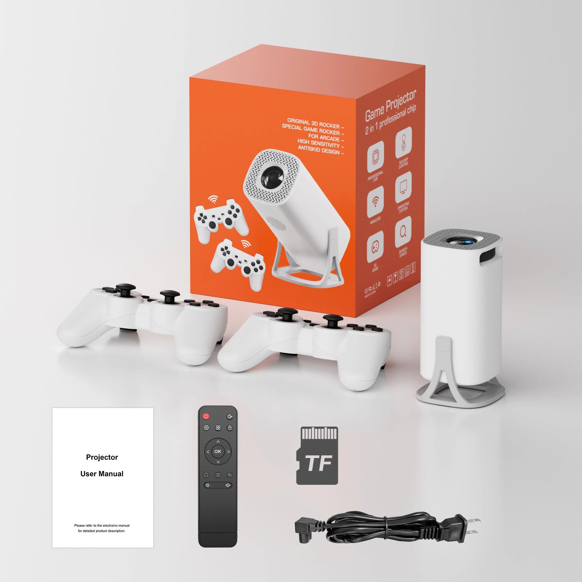 Proyector Gaming S40MAX HONGTOP | Android 11 | 64GB | WiFi Dual | Control Inalámbrico | 3000 Juegos - Firu Total Sales