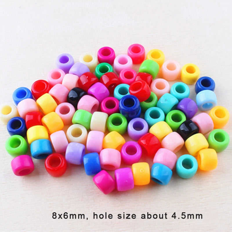 50Pcs 100Pcs Transparent 4mm Big Hole Dreadlock Beads for Jumbo Braids Dreadlock Resin Clear For Hair Accessories Styling Tool