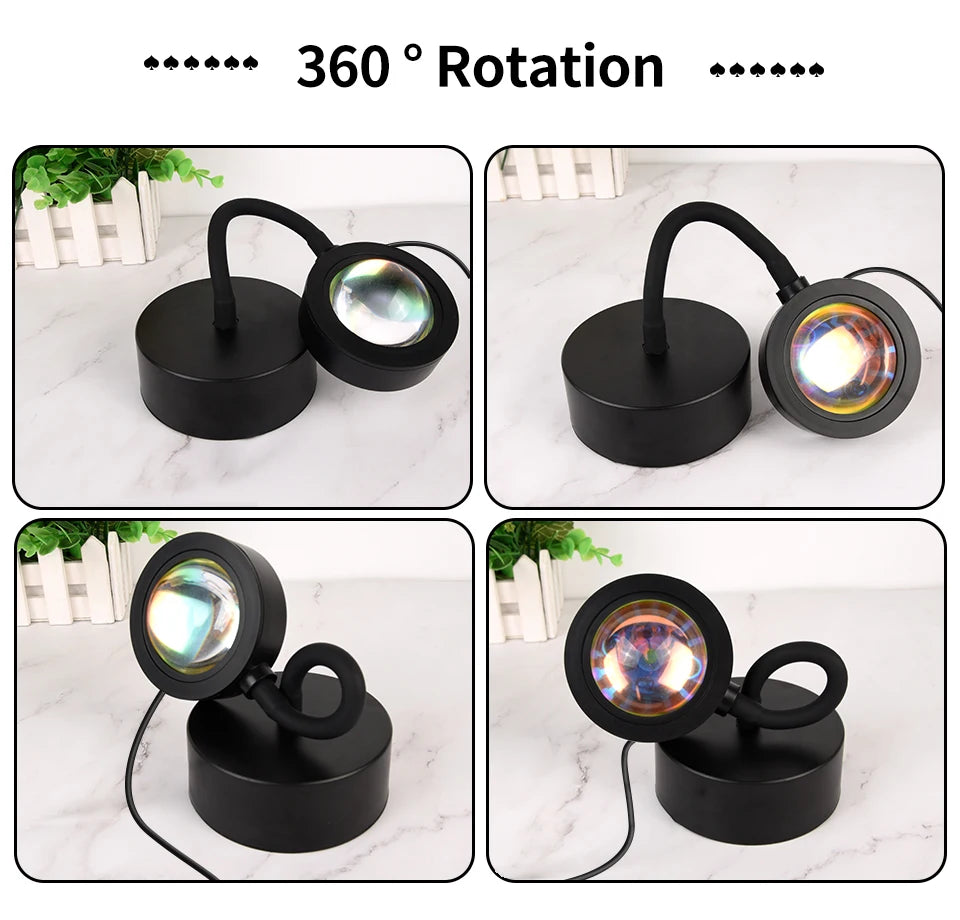 Tuya Smart Sunset Lamp USB Projector LED Night light with Remote Bluetooth App Control Atmosphere Mood Light for Photography