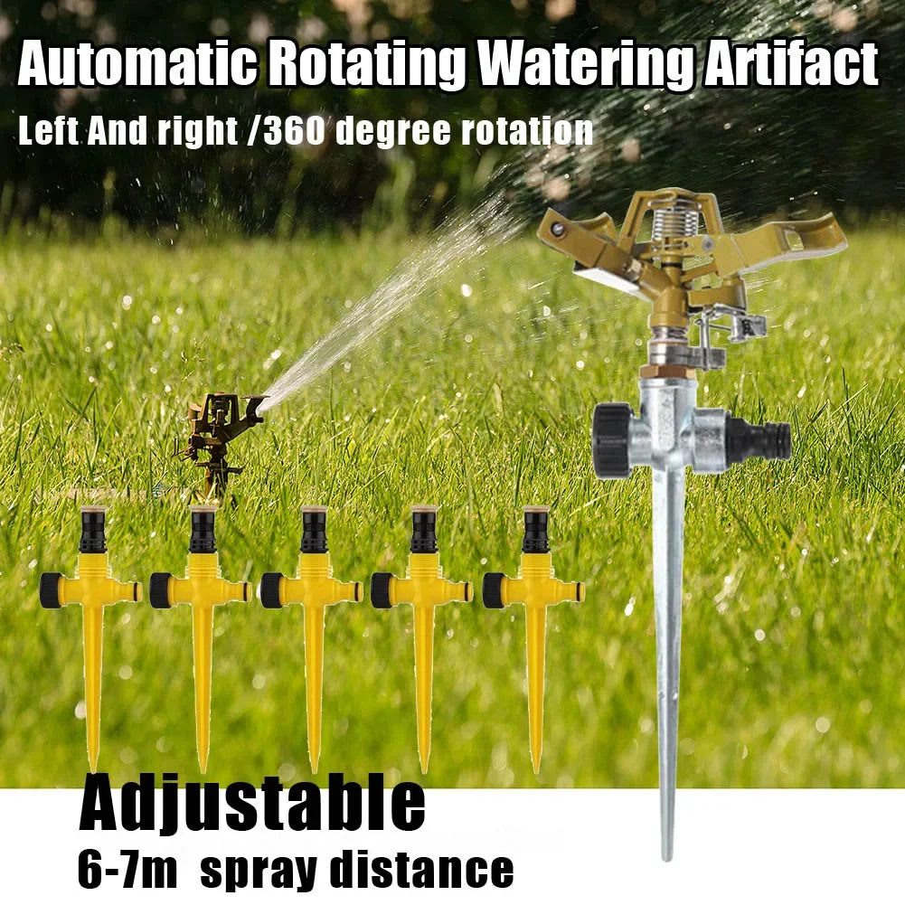 Outdoor Misting Cooling System Adjustable Rotating Watering Sprayer Garden Metal Irrigation Sprinkler Watering Irrigation Tool