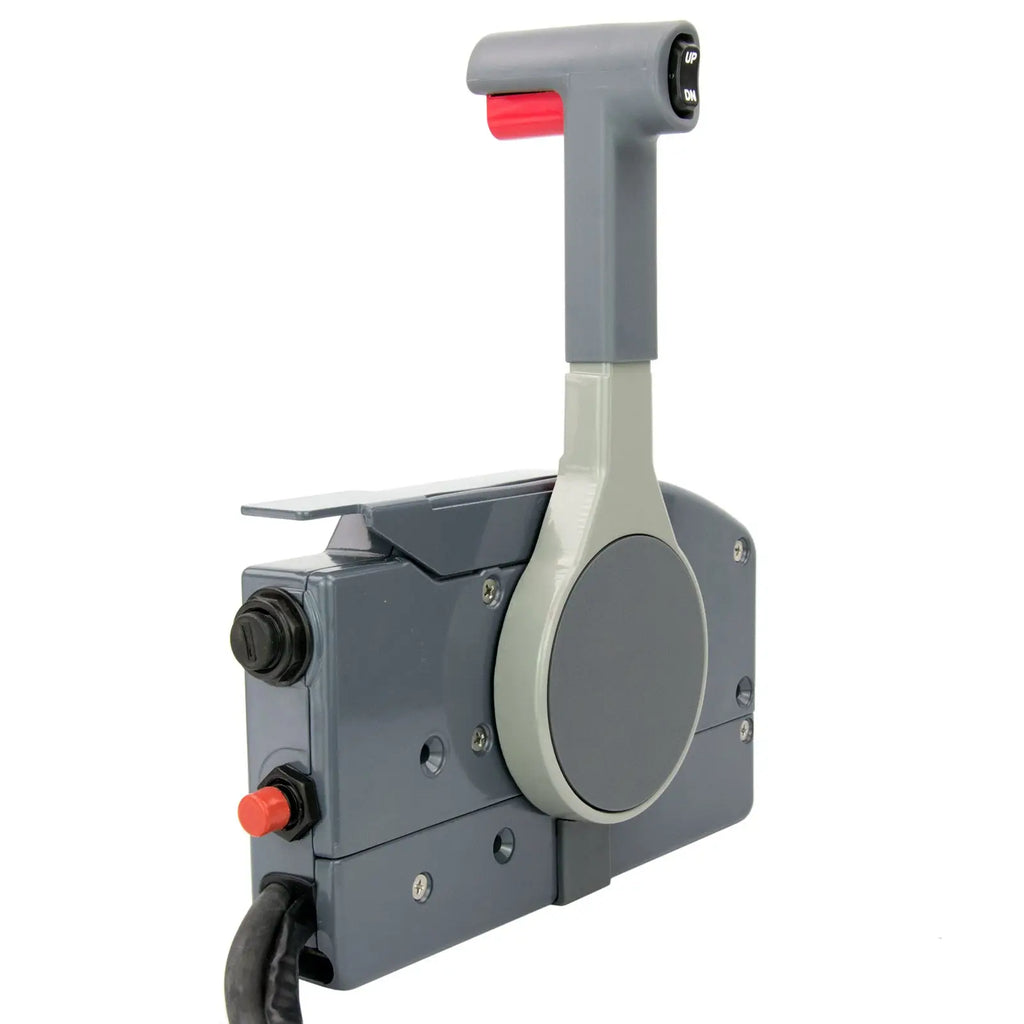 Boat Remote Control Box w/ 10-Pin Cable Trim Tilt Push Throttle for Outboard Left Side Mount