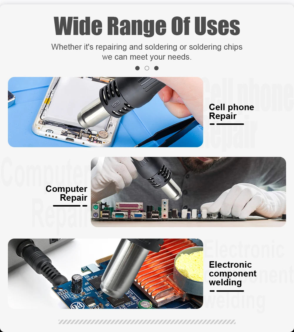 JCD 8208 Heat Gun Micro Soldering Station 750W Soldering Hot Air Gun LCD Digital Hair Dryer For BGA IC Welding Repair Tools