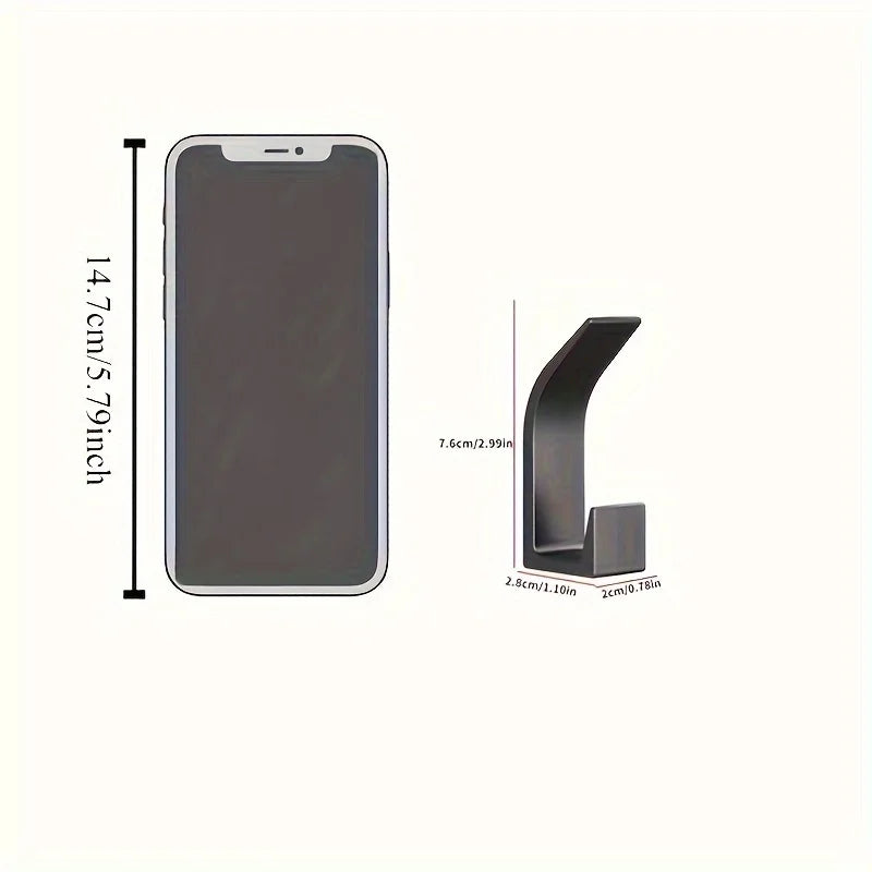 5pcs Adhesive Hooks For Walls - No-Drill, Multi-Use For  Kitchen, Bathroom - Durable Abs Resin, Ideal For Clothes & Hats