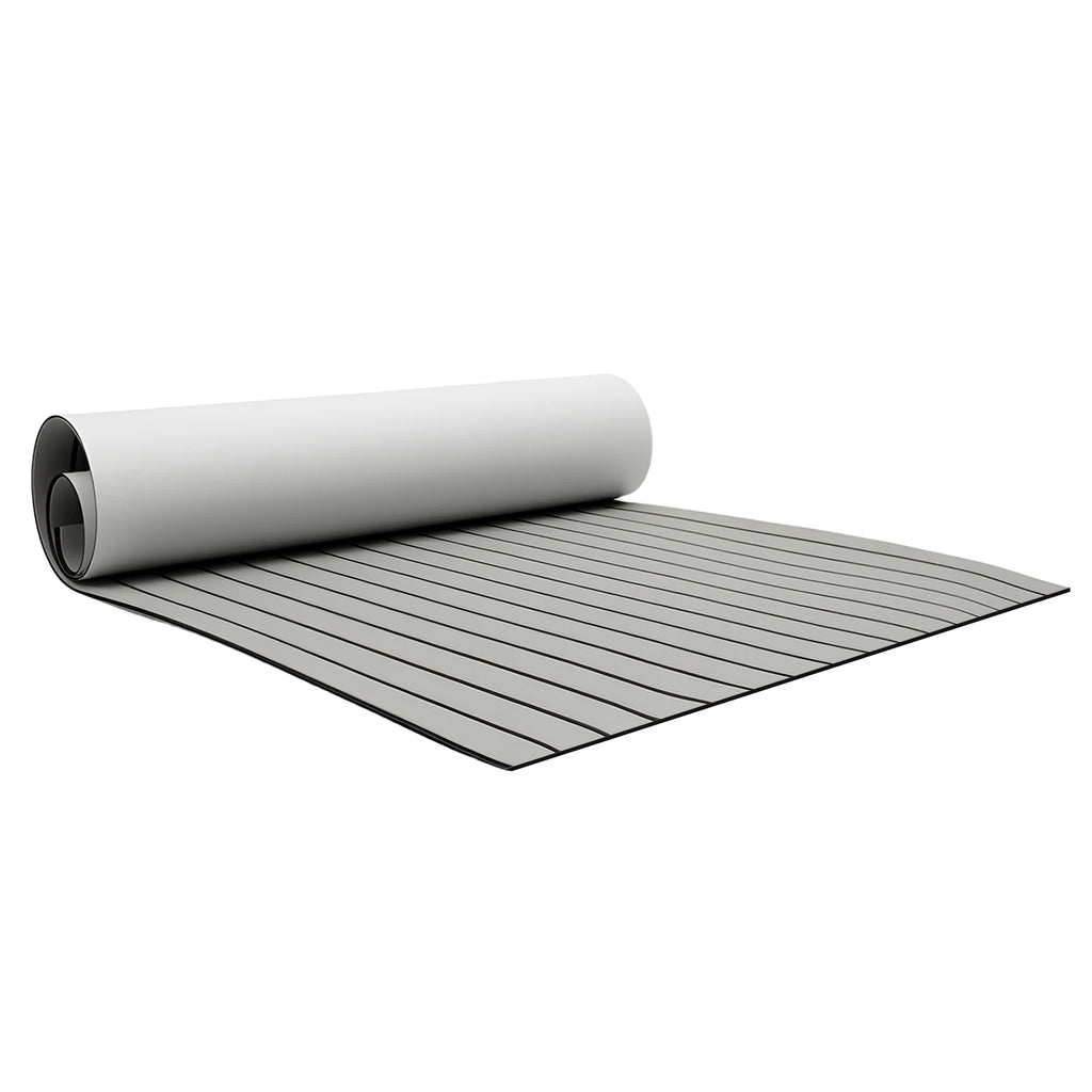 240x90cm EVA Foam Teak Floor Mat 6mm Thick Anti-Slip Self-Adhesive Pad Cuttable Waterproof Marine Carpet for Boat Deck RV Yacht