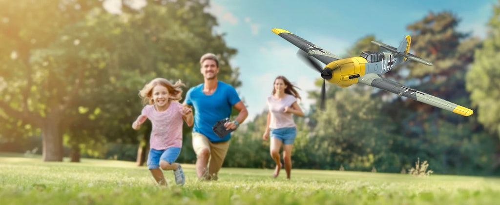 VOLANTEXRC Avión RC BF109 | 4 Canales | RTF | Alerón y Giroscopio | Acrobacias | 3 Modos | Fácil para Principiantes