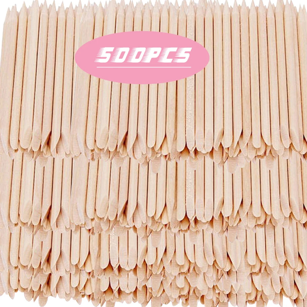 Palitos de Madera para Uñas 100/500pcs | Empujador de Cutículas Doble Punta 💅 - Firu Total Sales
