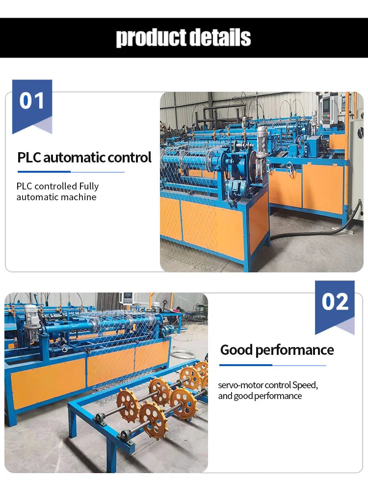 Corrosion-Resistant Chain Link Fence Weaving Machine  Full Automatic Double Chain Link Fence Machine Wire Mesh Knitting Machine