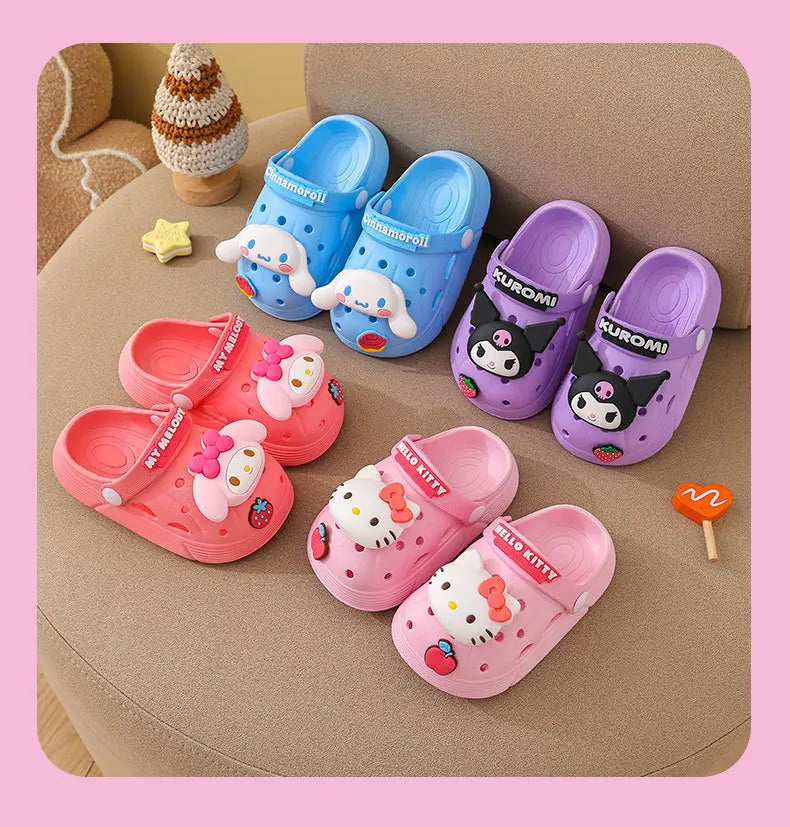 Pantuflas Sanrio Hello Kitty Kuromi para Niñas | Suaves Antideslizantes | Verano 🐱