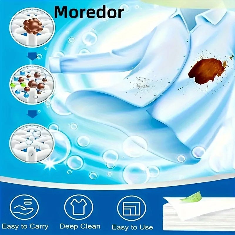 50Pcs Hypoallergenic Laundry Strips, Liquid-Free Biodegradable Powerful Decontamination Fresh Scent Cleaning Tablets