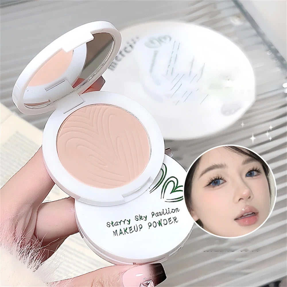 Oil Control Soft Focus Pressed Powder Matte Compact Lasting No Cakey Full Coverage Concealer Face Tightening Air Powder Makeup
