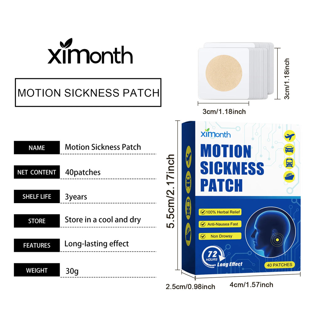 Herbal Motion Sickness Patch Effective Ease Carsick Airsick Suitable Travel Trip Comfortable Use Motion Sickness Relief Sticker