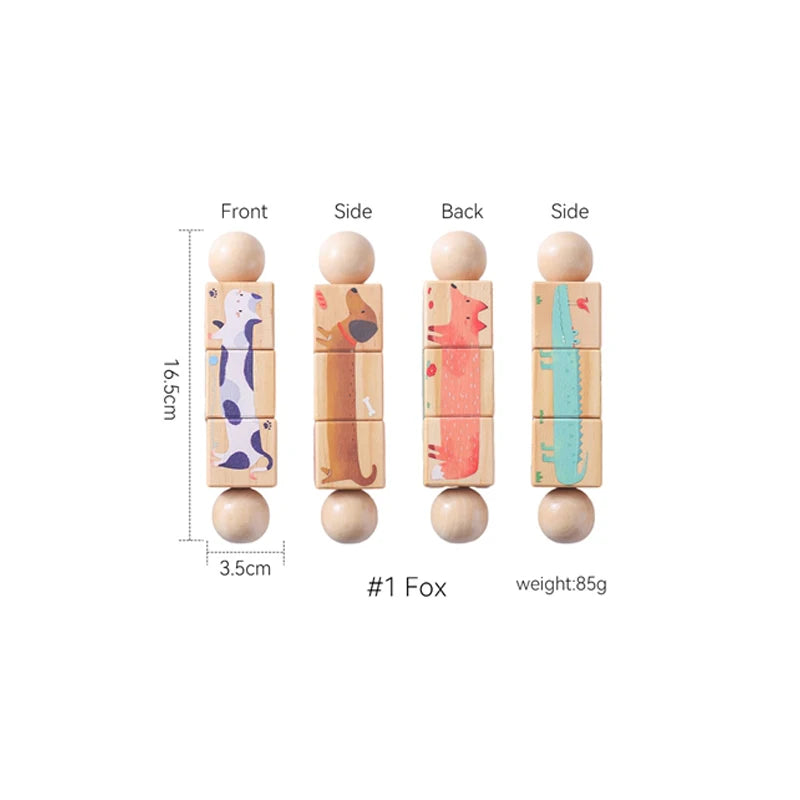 Wooden Rattle Silicone Ring — Sensory Baby Toy | 0-12 Months Gift