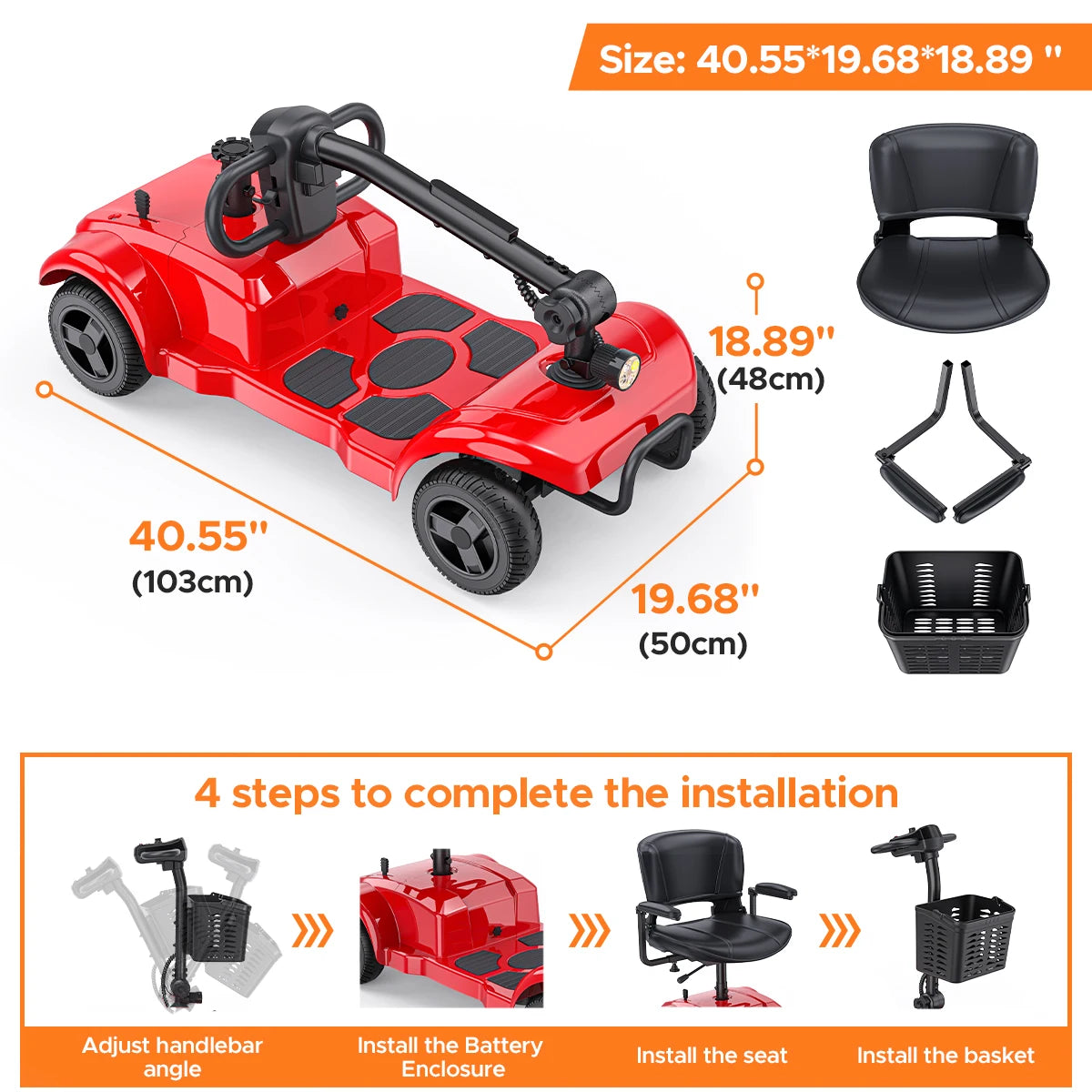 Scooter Eléctrico 4 Ruedas ENGWE 250W | 24V 12AH | 15.5 Millas | Viajes Urbanos 🛥️