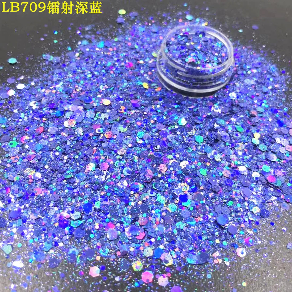 24 Colors Holographic Chunky Glitter 24 Colors Total Laser Nail Glitter Flakes Chunky Holographic Laser Nail Glitter 2030