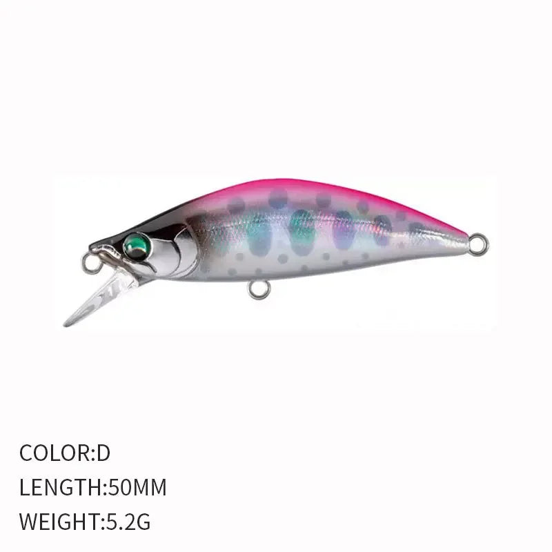 Minnow Hundimiento Diseño Japonés | 50mm 5.2g | Wobbling | Bass, Perca, Lucio y Trucha | Arroyo y Lago - Firu Total Sales