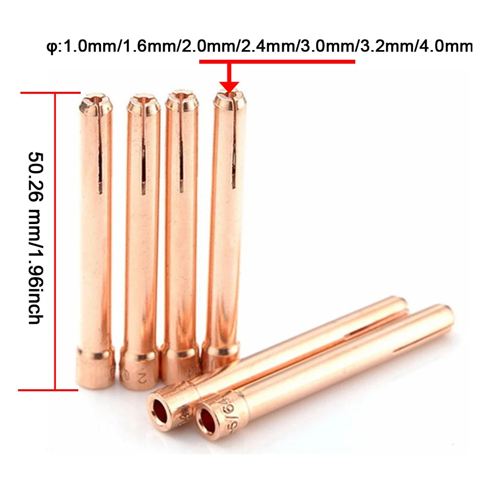 WP17 WP18 WP26 Argon Welding Torch Consumable Collet Body 1.0mm 1.6mm 2.0mm 2.4mm 3.2mm 4.0mm TIG Tungstens Electrodes Collet