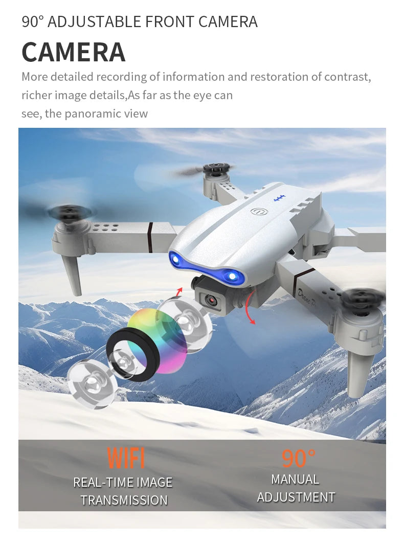 Drone E99 Pro | Cámara Dual HD | Flash | WiFi | Evitación de Obstáculos | Fotografía Aérea | Quadcopter