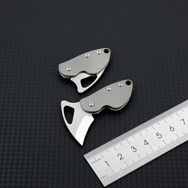 TC4 Titanium Alloy Woodpecker Folding Knife EDC Portable Keychain 7CR Steel Blade Knife Express Unpacking Pocket Knife EDC Tool