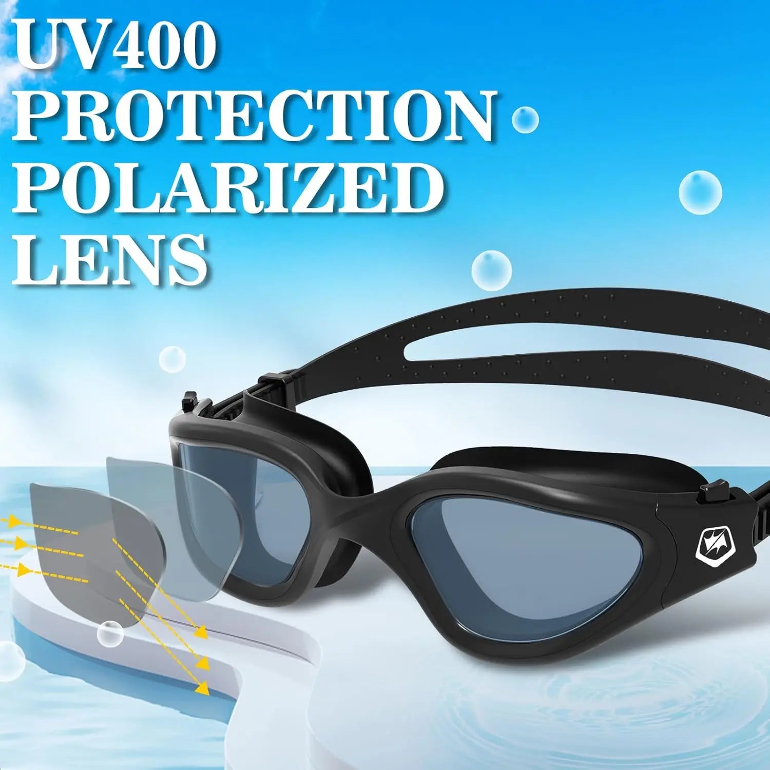 Polarized Swimming Goggles Anti Fog UV Protection No Leak Clear Vision for Men Women Adults