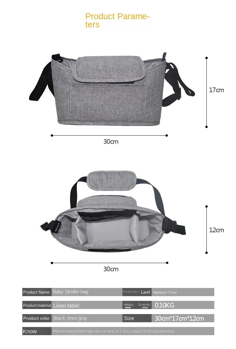 Bolsa Organizadora para Cochecito | Gran Capacidad | Portabiberones y Accesorios Bebé