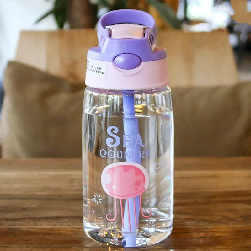 Vaso Sippy Cartoon para Niños con Pitillo | Antiderrame | Portátil Exterior 🍼