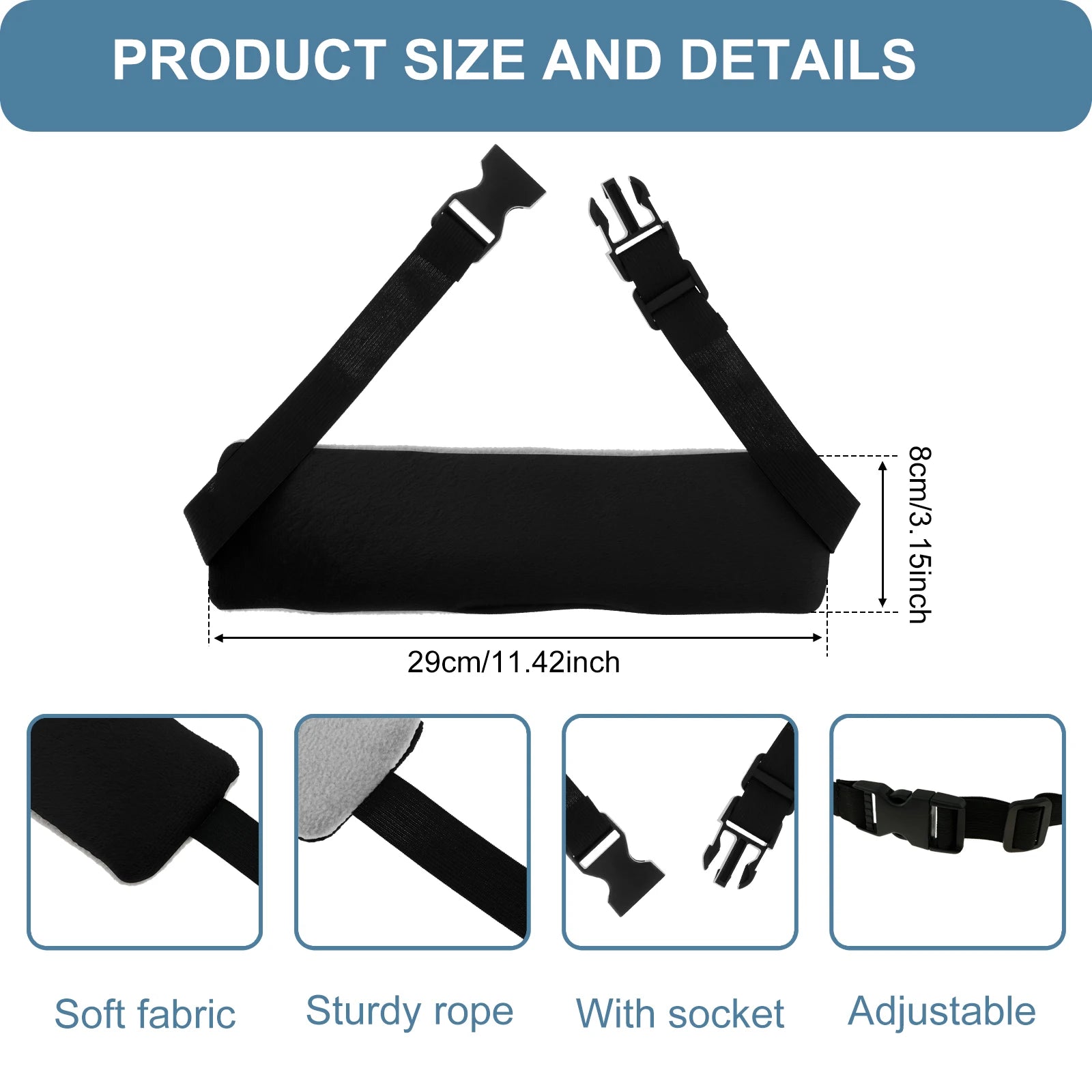 2Pcs Head Support Strap Adjustable Travel Pillow Airplanes Neck Support Band Portable Cars Seat Sleep Aid Head Fixed Strap