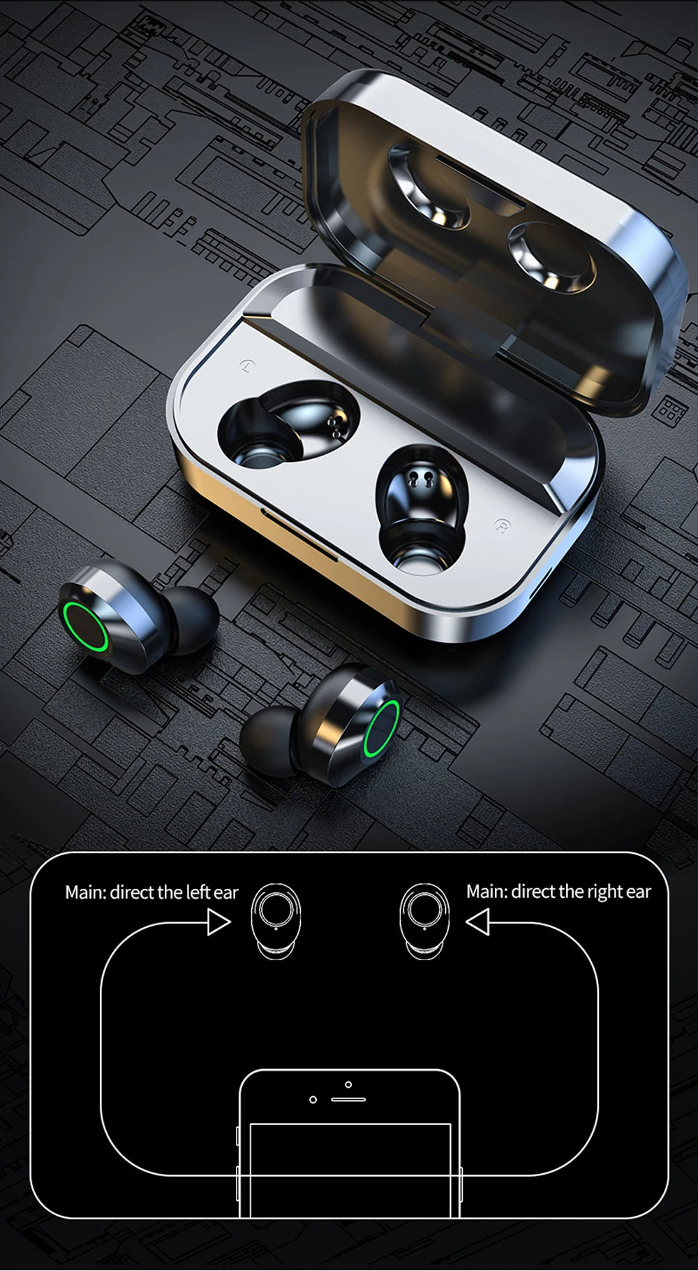 Auriculares TWS GREATWALL NES | Bluetooth 5.3 | HiFi Estéreo | Mic HD | Gaming y Deporte | Siri y Google - Firu Total Sales