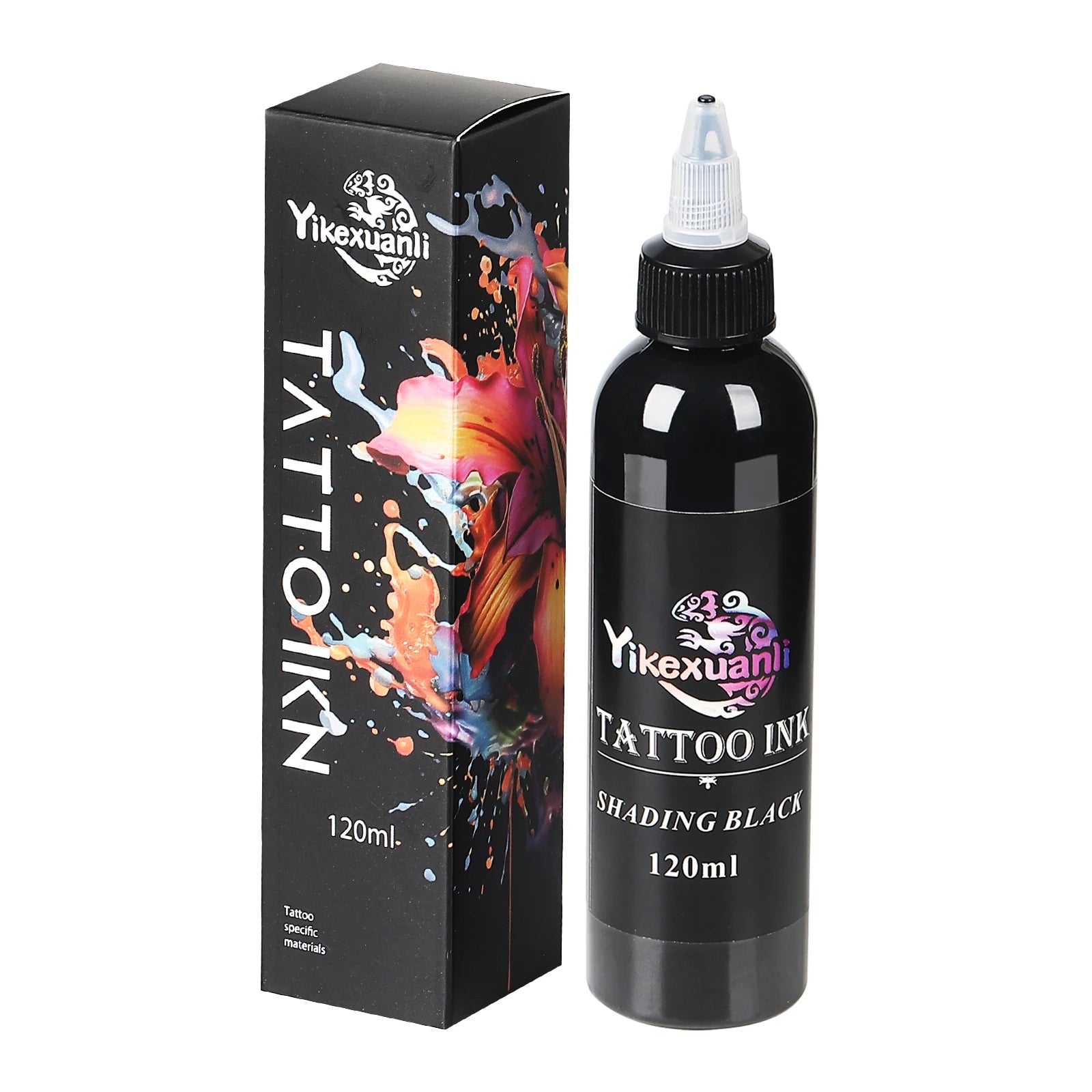 1 Bottle Of Premium Black Tattoo Ink | Cut Line Black/Super Black, Darkest, For Outlining, Shading And Blending, Long Lasting