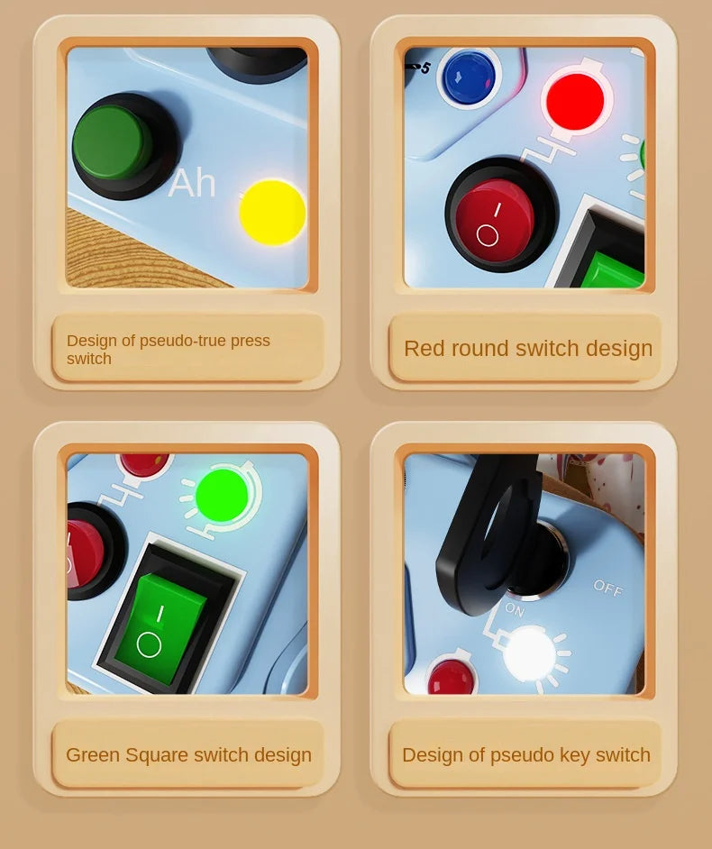 Tablero Sensorial Montessori para Bebés y Niños